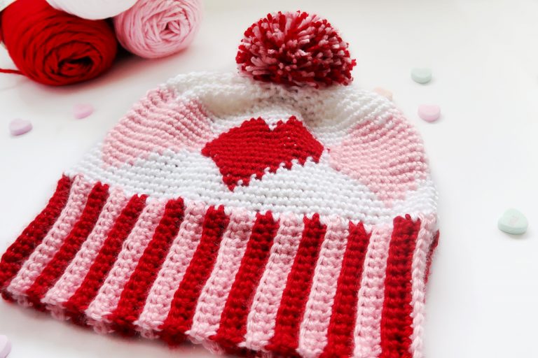 Crochet heart hat pattern