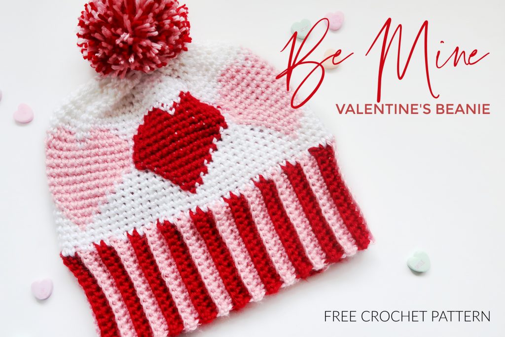 Free crochet heart hat pattern