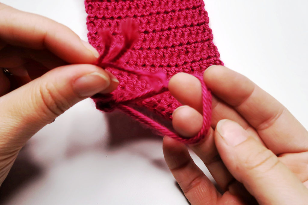 add fringe to crochet scarf